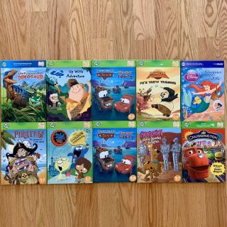 Leapfrog Tag Reader With 10 Books Disney,  Dinosaurs,  Pirates,  Scooby Doo