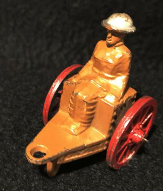 Vintage Lead Toy Soldier On Hitch 2 Wheeled Cart