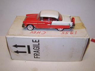 Franklin 1955 Chevrolet Bel Air 2 Door Hard Top 1/24 Diecast W Box Red & Wh