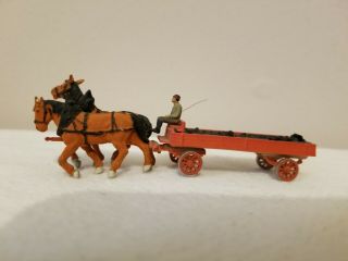 Preiser Horse - Drawn Wagon - - Coal Tender And Figure