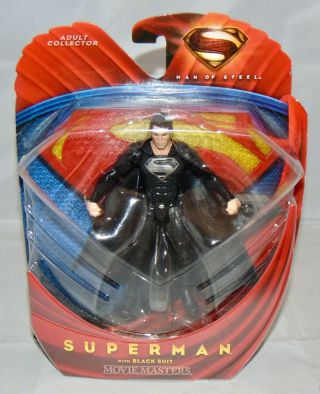 2013 Mattel Movie Masters Man Of Steel Superman With Black Suit Action Figur