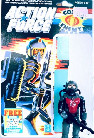 Action Force / Gi Joe - Cobra Eels V.  1 Inc Uncut Card - C9 / 99 Complete