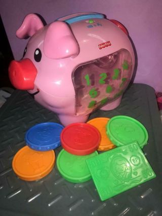 Fisher Price Laugh & Learn Piggy Bank - Play Money Coin Sounds Music Smart Stages