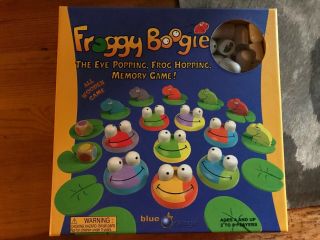 Froggy Boogie Wooden Memory Game Blue Orange Kid Family Frog