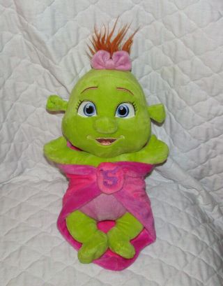 Universal Studios Shrek 4 - D Baby Girl Ogre 14 " Plush W/ Pink Blanket - Cute