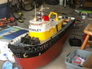 Large Model Rc Tug Boat: 66” Model Of A Crowley Invader Class Tugboat