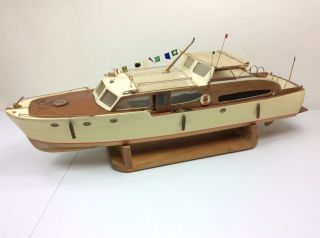 Vintage Chris Craft R/c Boat 32” Hand Crafted Balsa Wood