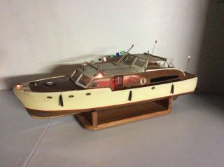 Vintage Chris Craft R/C Boat 32” Hand crafted Balsa Wood 2