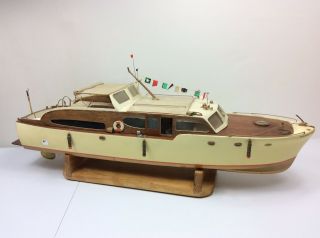 Vintage Chris Craft R/C Boat 32” Hand crafted Balsa Wood 3