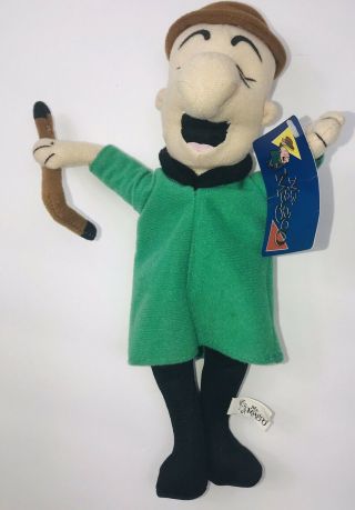 Mr Magoo Plush Stuffed Doll Toy Factory Green Raincoat Hat Umbrella 2005 11” Tag