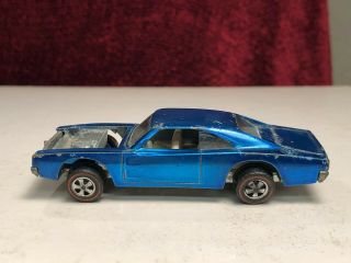Hot Wheels Redline Custom Dodge Charger 1969 Blue Usa Base Mattel 1/64