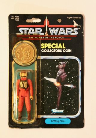 1984 Kenner Star Wars Potf Power Of The Force B - Wing Pilot 92 - Back Moc