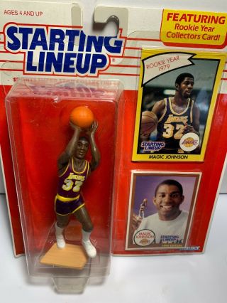 Magic Johnson 1990 Lakers Starting Lineup Action Figure,  1979 Rookie Card