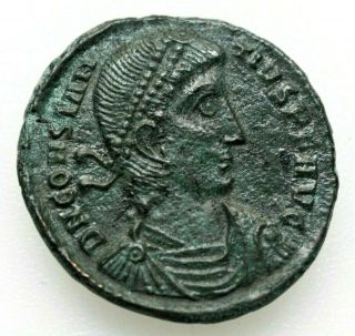 Constantius Ii Ae 4.  79gr;24mm.  Ad 348 - 351.  D N Constan - Tivs P F Avg,  Diademed,
