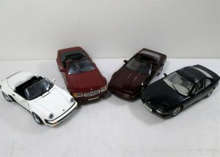X4 Die Cast Cars 1/18 Scale Bmw 850i Mercedes - Benz 500 Sl Porsche 911