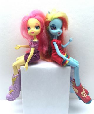 Mlp My Little Pony Equestria Girls Dolls Articulated Fluttershy & Rainbow Dash