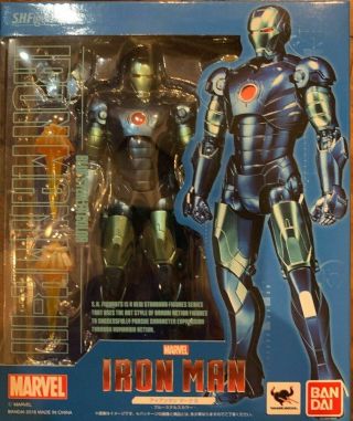 Bandai S.  H.  Figuarts Iron Man Mark 3 Blue Stealth Color Authentic Mib