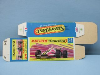 Matchbox Superfast 34a Racing Car “g Box” Unfolded C10 / Box Only