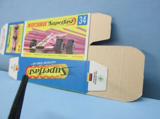 Matchbox Superfast 34A Racing Car “G Box” Unfolded C10 / Box Only 3