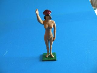Sanderson Naked Woman Wearing Soldier German Hat Metal Toy Figure O9