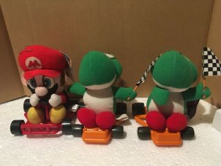 3 Mario Kart Plushes Yoshi Takara Banpresto Japan Vintage 1993 Nintendo