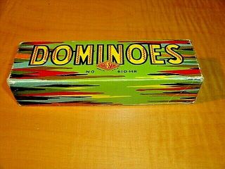 Vintage Set Of Hal Sam Dominoes Box With Great Colors And Graphics