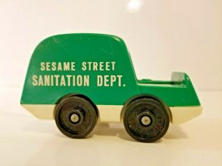 Vintage Fisher Price Little People Sesame Street Sanitation Truck Fp Green