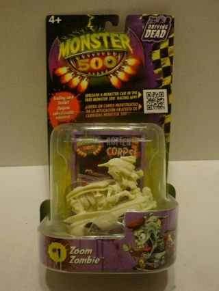 Monster 500 Zoom Zombie 1 With Trading Card Glow In The Dark Diecast C24 - 325