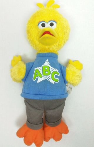 2010 Hasbro Sesame Street Plush 14 " Yellow Rockin Abc Singing Big Bird Talks