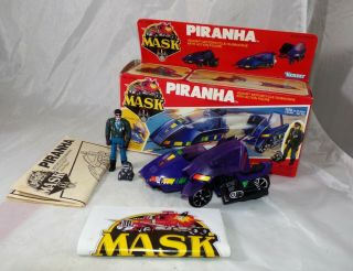 Vintage 1985 Kenner Mask Piranha Vehicle W/ Figure & Box Complete