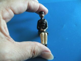 Train Conductor Or Mail Carrier Soldier Man Sitting Lead Toy Figure G27