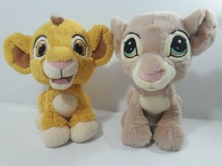 Disney Parks The Lion King Baby Nala & Simba Plush 9 " Stuffed Animal Cubs Soft