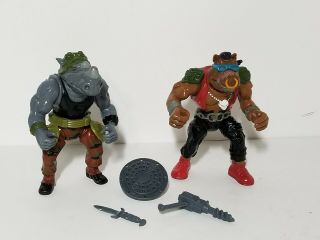 Vintage 1988 Teenage Mutant Ninja Turtles Tmnt Bebop,  Rocksteady Figures