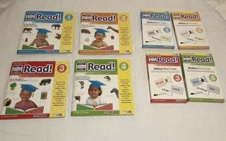 Your Baby Can Read Books Set 1 - 4 Sliding Word Cards 1 - 4 Dvds Not
