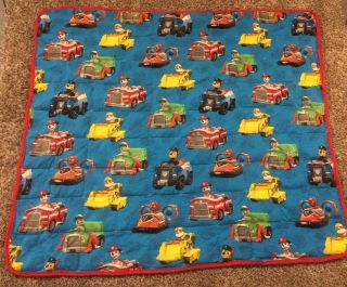 Handmade Blue & Red Paw Patrol Weighted Blanket W/ Poly Pellets.