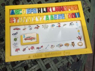 Vintage Magnetic Board Child Guidance Toy Letters & Letter Cards