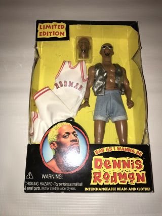Dennis Rodman Chicago Bulls Bad As I Wanna Be Action Figure Jersey