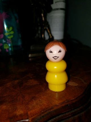 Vintage Fisher - Price Little People Yellow Body Brown Hair Mom