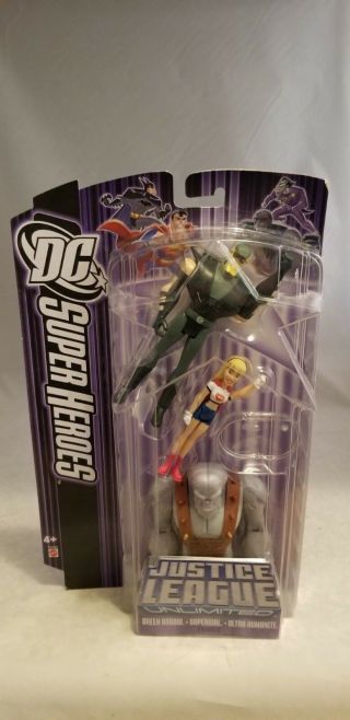 Justice League Unlimited 4 " Green Arrow Supergirl And Ultra Humanite Set Of 3