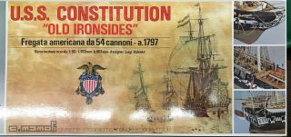 C.  Mamoli U.  S.  S.  Constitution Old Ironsides Wooden Model Ship Italy 1/93 Mv31