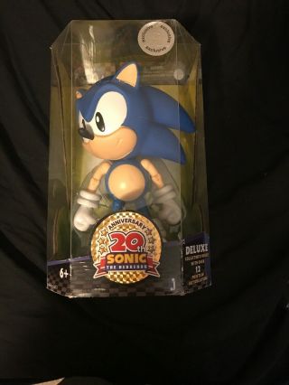 Jazwares Classic Sonic The Hedgehog Deluxe 9 Inch Figure 20th Anniversary