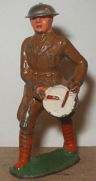 Vtg Manoil Barclay Lead Toy Soldier Wwi Army Band Drummer