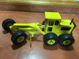 Vintage 1970s Tonka Mr 970 Road Grader Metal Yellow Construction Toy Vehicle