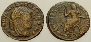045.  Roman Bronze Coin.  Divo Claudius Ii.  Ae 1/4 Follis.  Siscia.  Emperor Std.  F