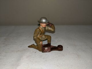 Vintage Wwi Die - Cast Metal Army Radio Man Field Communications Toy Soldier