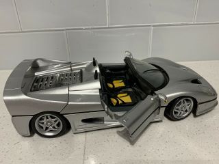 Hot Wheels 1998 Ferrari F50 Silver 1:18 Scale Model 3