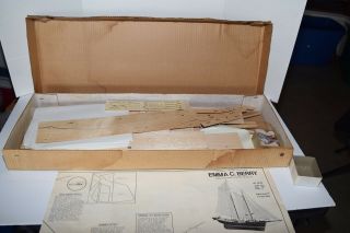 Vintage Sterling Wooden Model Kit B21m - Schooner Emma C Berry - Unassembled