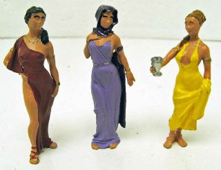 3 Metal Ancient Roman Women Figures 56mm