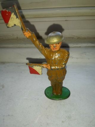 Barclay Manoil Signal Man Flag Waver Lead Soldier