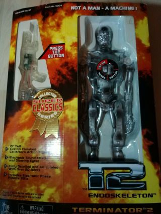 Terminator T2 Endoskeleton T - 800 15 " Electronic Figure Doll 1997 Toy Island Nrfb